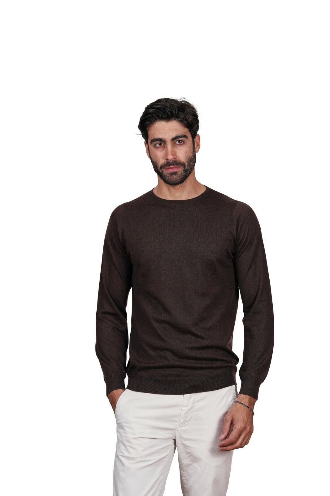 500$ Luxury JOHN SMEDLEY Sweater Brown 100% Soft Cashmere Size S