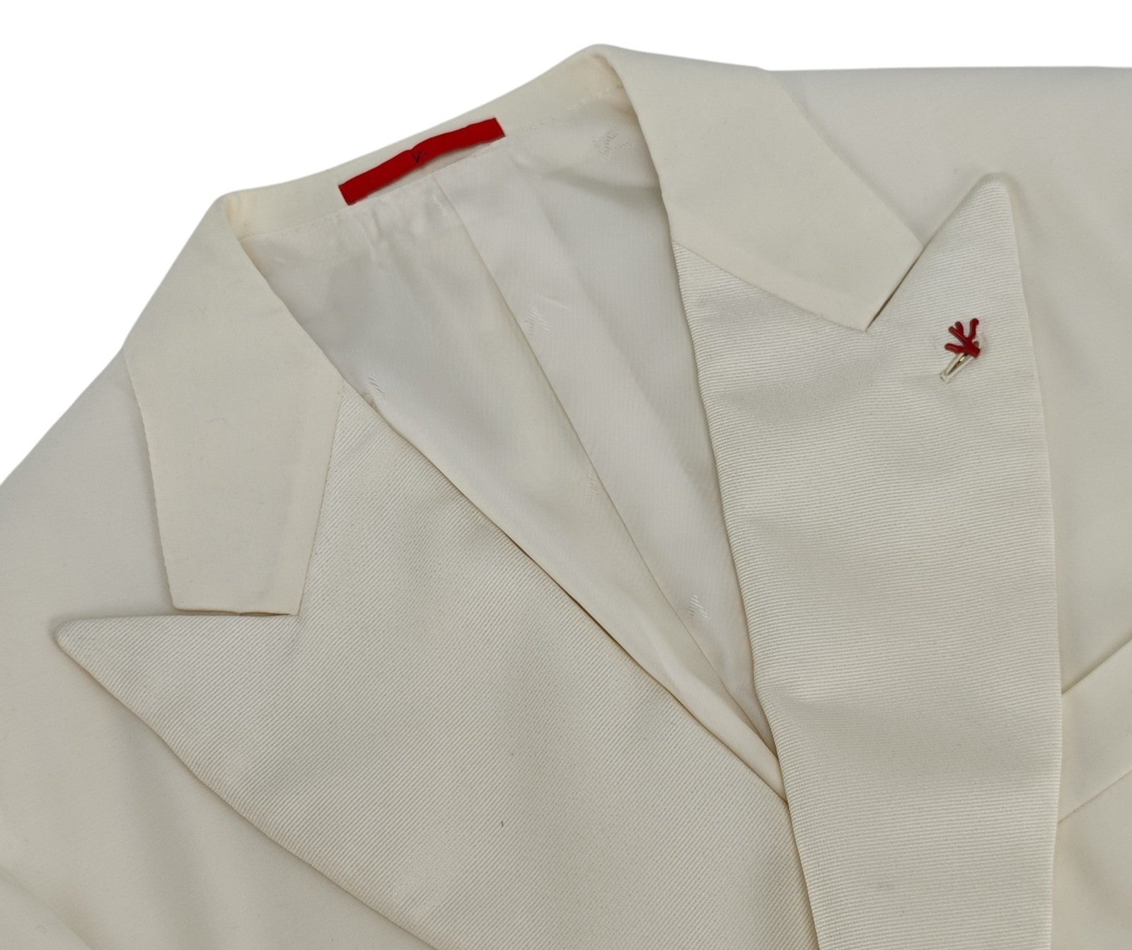 $5250 ISAIA White Tuxedo Double Breasted Sport Coat Wool 130's 46 US / 56 EU