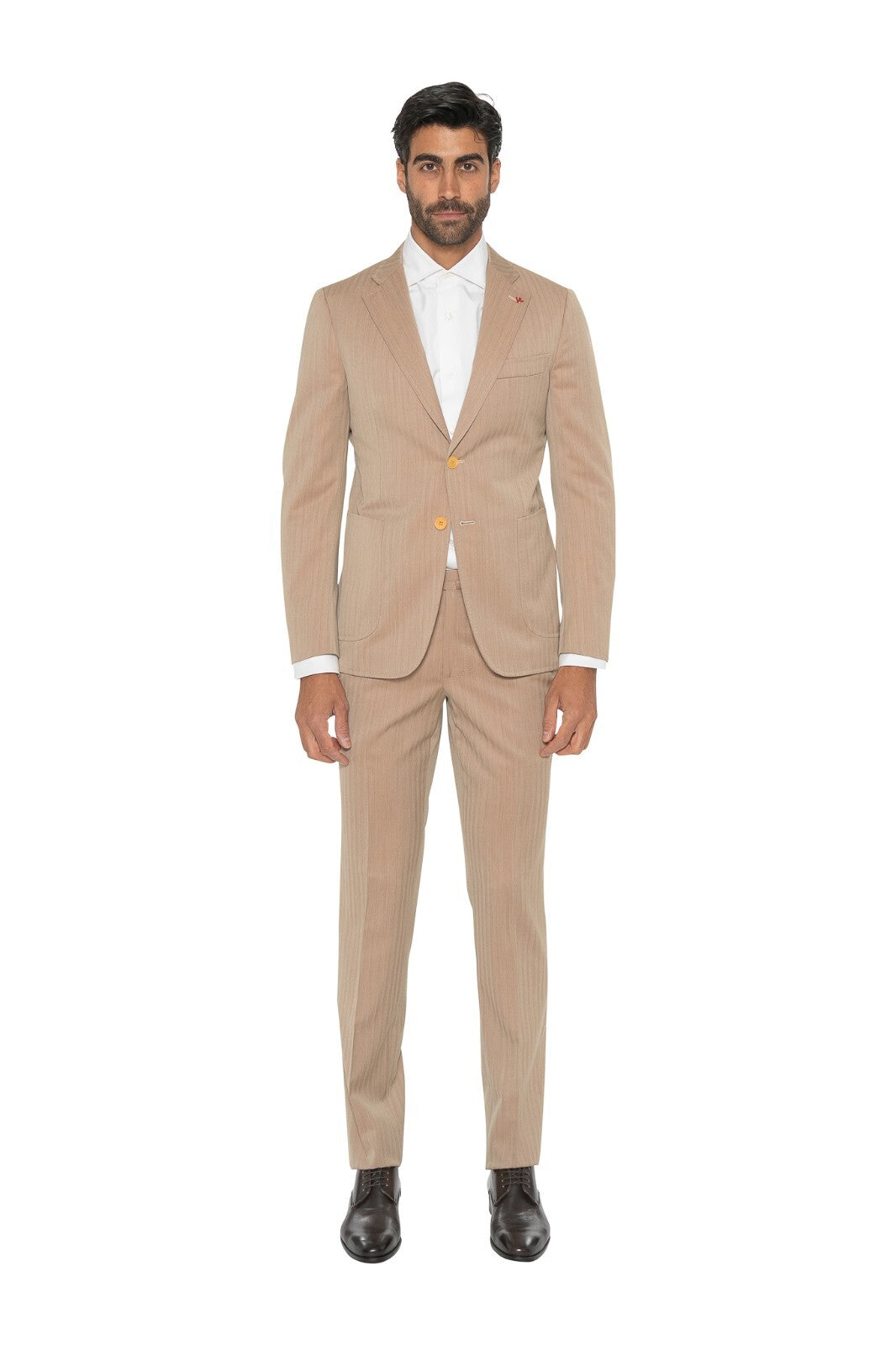 $5600 ISAIA NAPOLI Beige Solaro Hand-Sewn Suit Fine Wool 36 US / 46 EU  8R