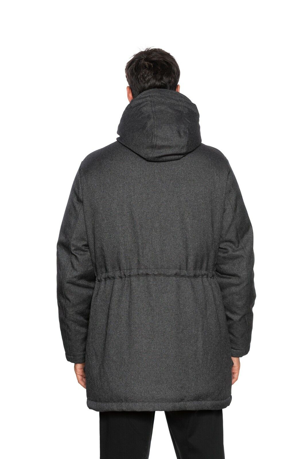 950$ EMPORIO ARMANI Polar Parka Coat Puffer Real Down Dark Grey 40 US / 50 EU