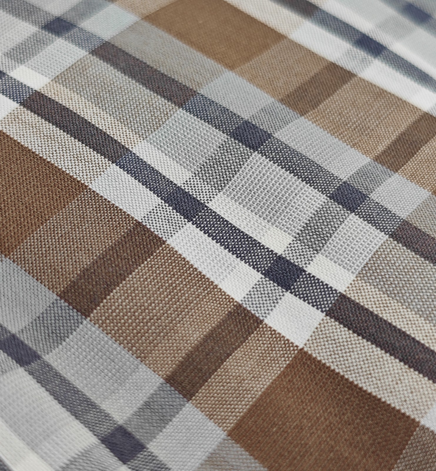 730$ ISAIA "Milano" Dress Shirt Brown Checks Hand-Sewn Fine Cotton 16.5 - 42