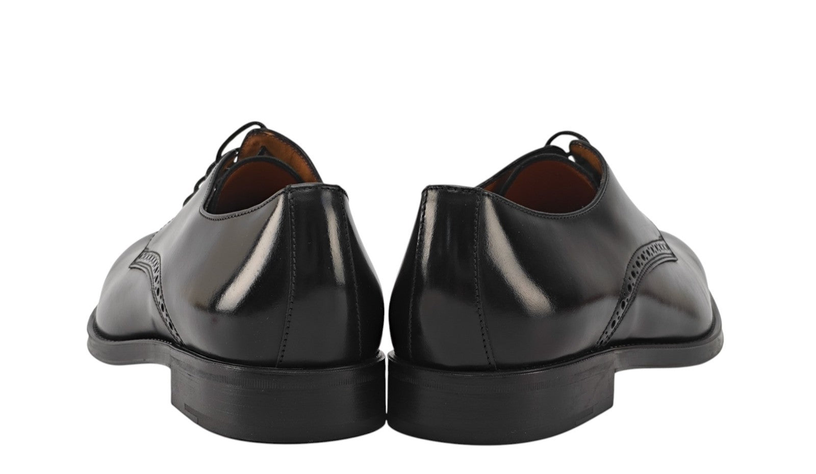 1200$ TESTONI Bologna Derby Shoes Black Calf 8 UK / 9 US / 42 IT