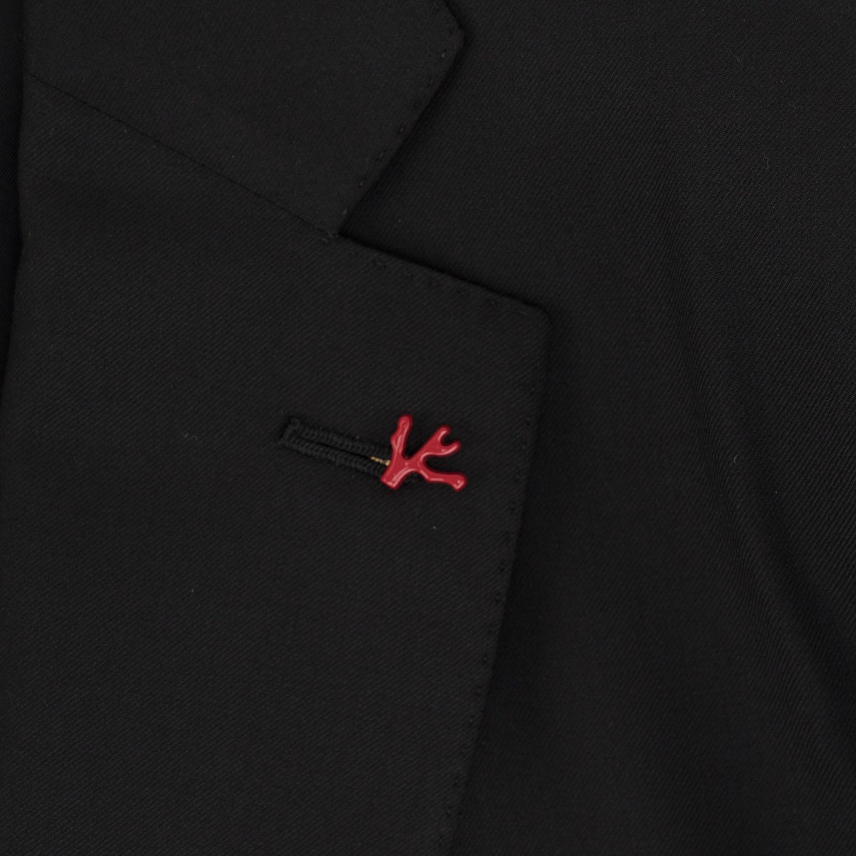 $7150 ISAIA "Sanita" Black Suit Hand-Sewn Fine Wool Aquaspider Water Repellent