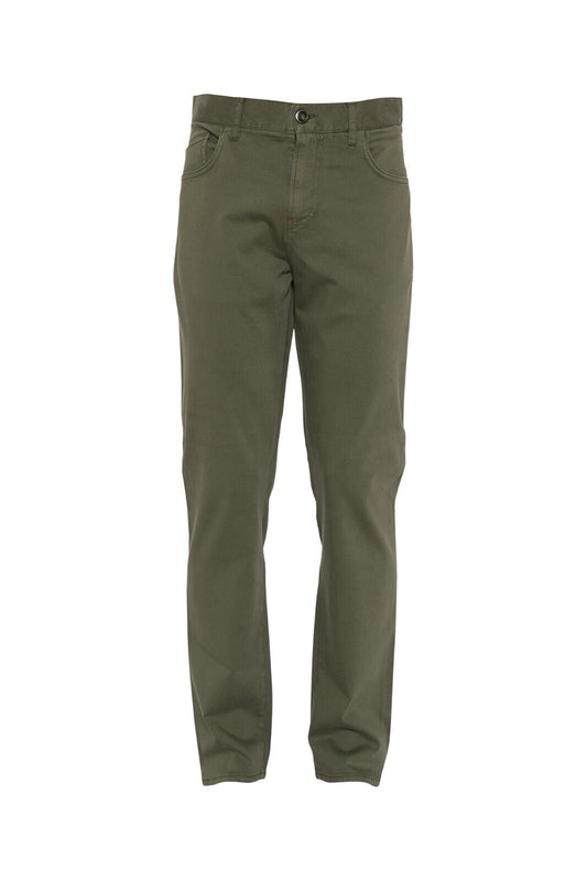 850$ ISAIA NAPOLI Green 5 Pockets Trousers Pant Soft Cotton / Cashmere