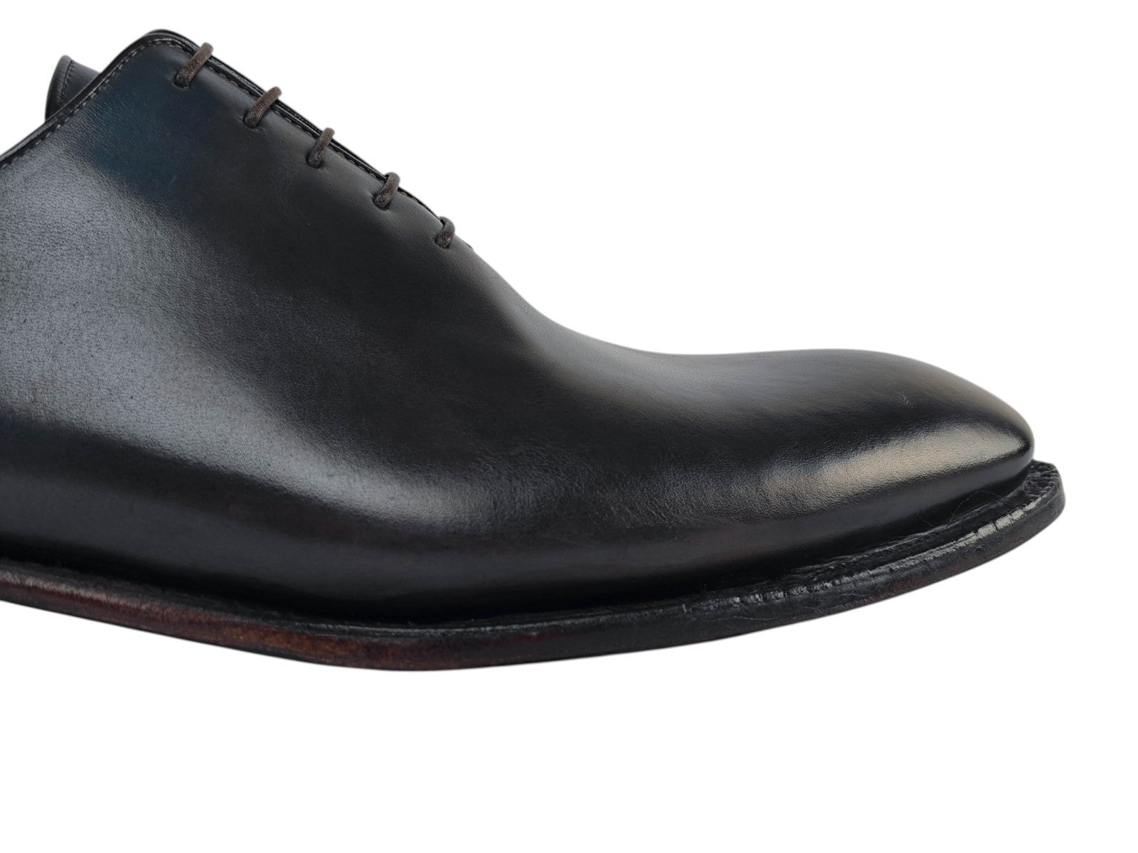 1300$ TESTONI "Piuma" Oxford Shoes Top Calf Shaded Indigo/Cigar  8 UK 9 US 42 IT