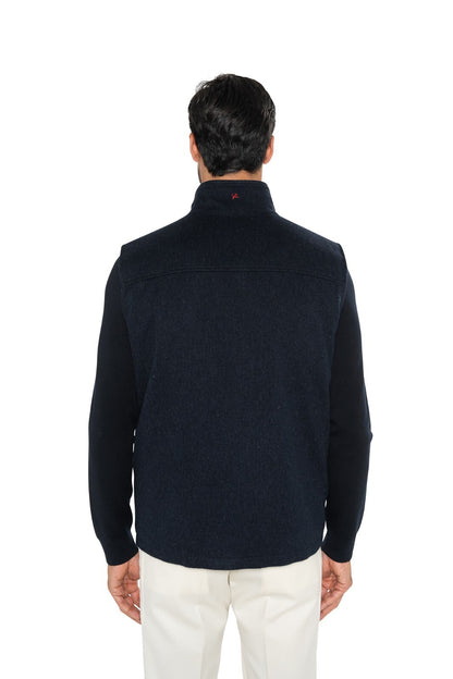 3900$ ISAIA NAPOLI Blue Navy Jacket Vest 100% Cashmere & Leather Details