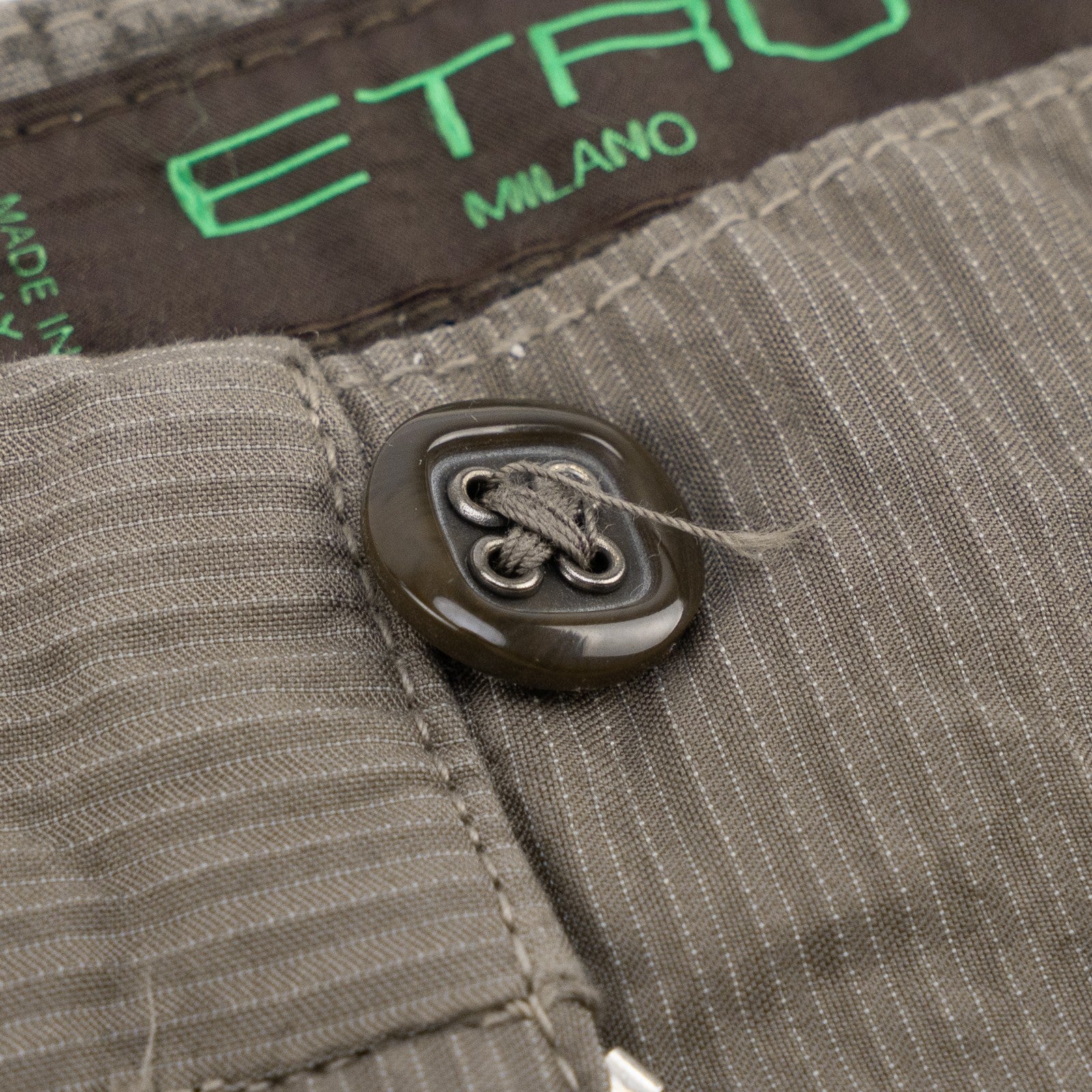 780$ ETRO MILANO Taupe Gray Fine Cotton Pant Straight Leg Made in Italy