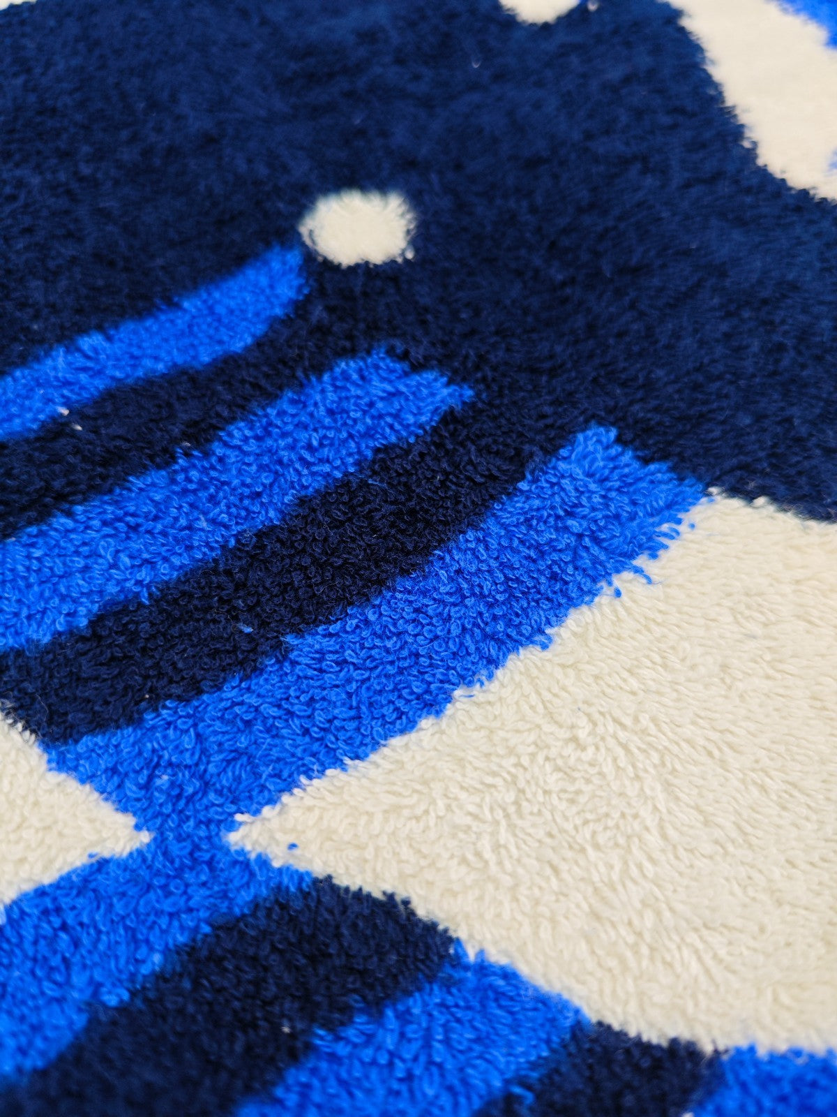 550$ RUBINACCI "Napoli" Beach Towel 100x180 cm White / Blue Italian Luxury