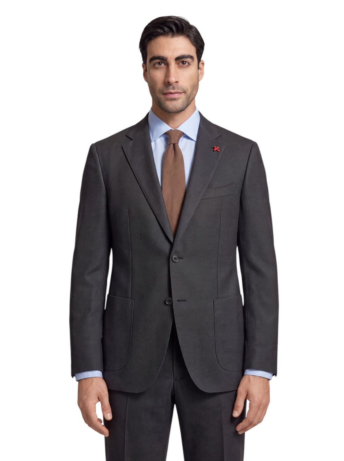 $6550 ISAIA NAPOLI "Capri" Charcoal Gray Suit Hand-Sewn Wool Micro Grisaglia