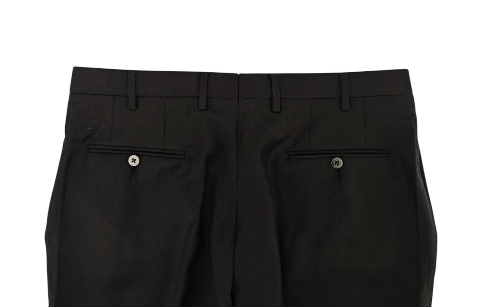 1750$ ISAIA "Sanità" Black Hand-Sewn Tapered Dress Pant Wool 36 US / 52 EU 8C