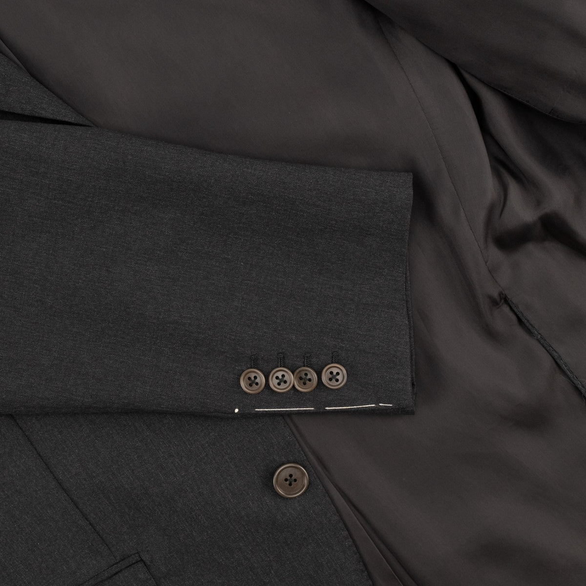 $2950 RUBINACCI LONDON HOUSE 3 Buttons Suit Wool Dark Gray 34 US / 44 EU