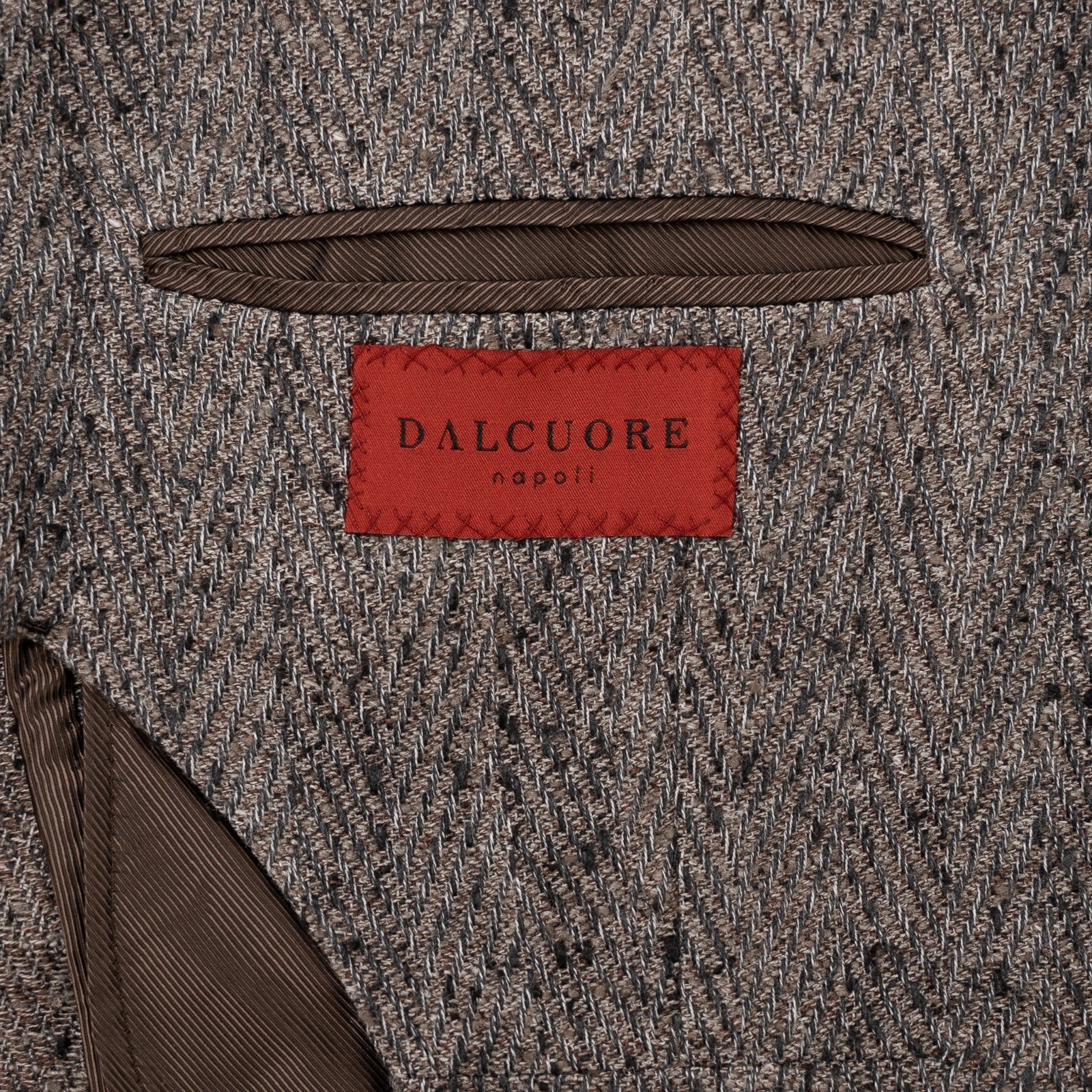 DALCUORE NAPOLI Hand-Sewn Jacket Sport Coat Linen Silk Cotton Taupe  42 US 52 EU