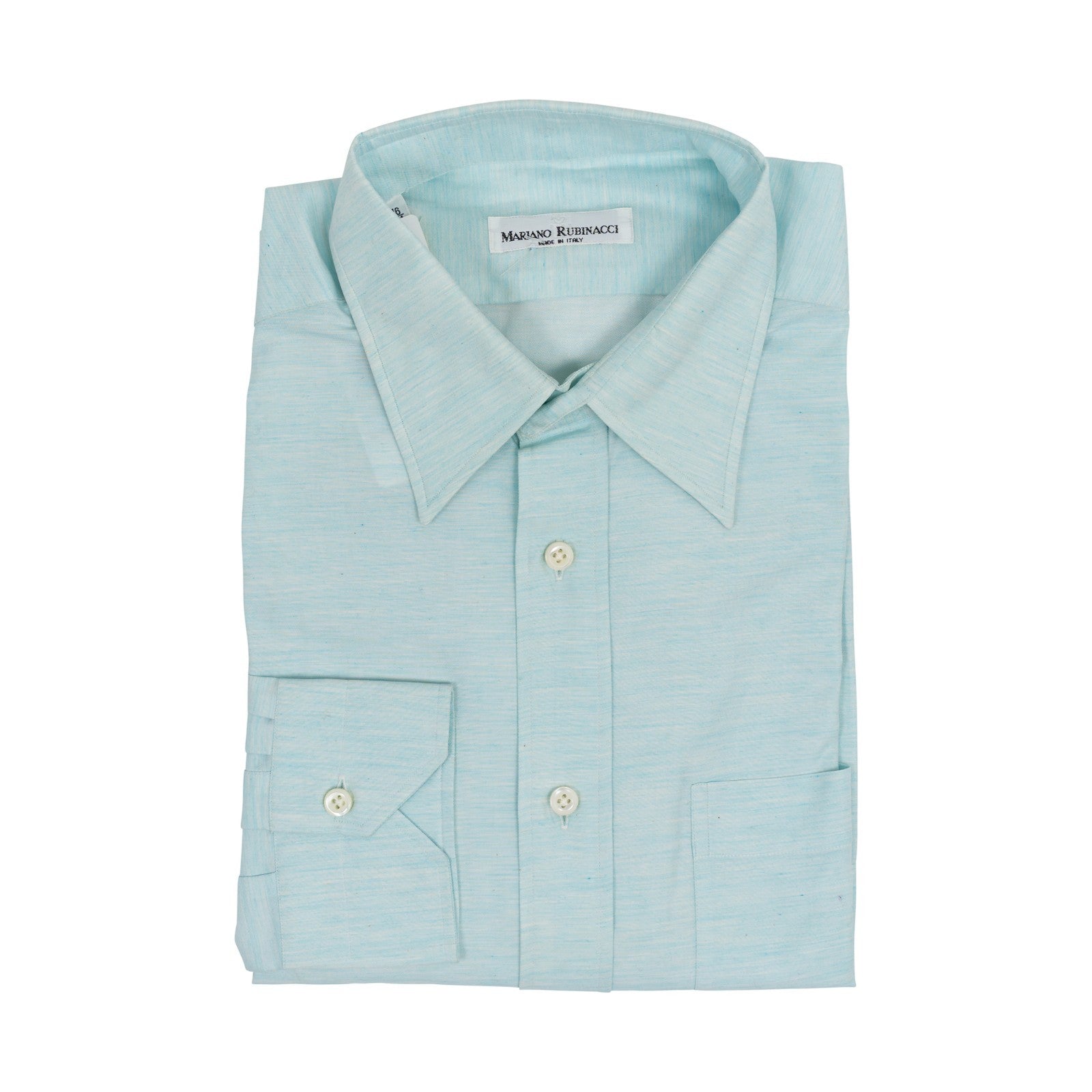 520$ RUBINACCI NAPOLI Acquamarine Green Pocket Shirt Classic Fit  16 - 41  6B