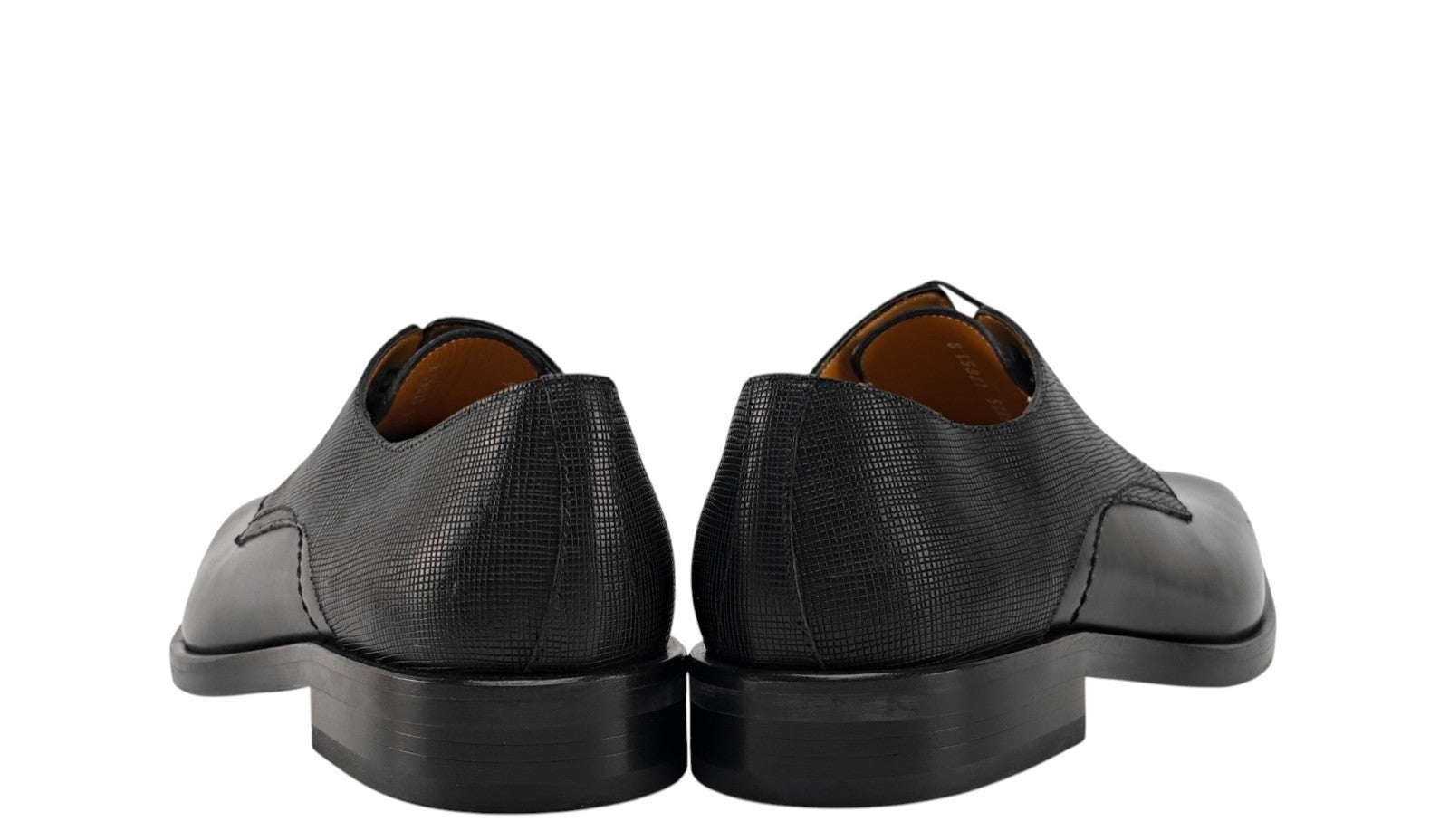1200$ TESTONI Derby Shoes Black Lux Calf + Saffiano 8 UK / 9 US / 42 IT