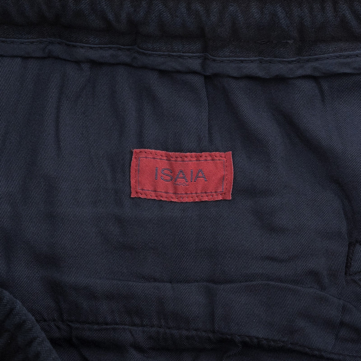 1050$ ISAIA Blue Navy Drawstring Pant Velvet Cotton Regular Fit  34 US / 50 IT