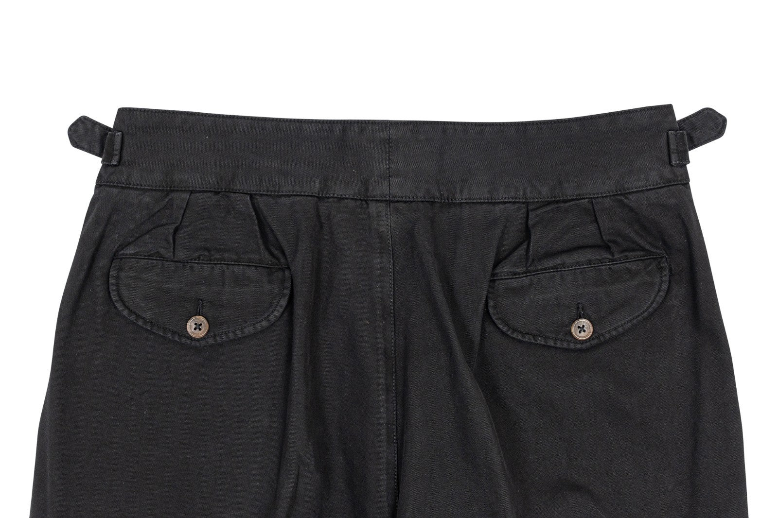 650$ RUBINACCI NAPOLI "Manny" Black Cotton High Rise Pant Gurkha 36 US / 52 EU