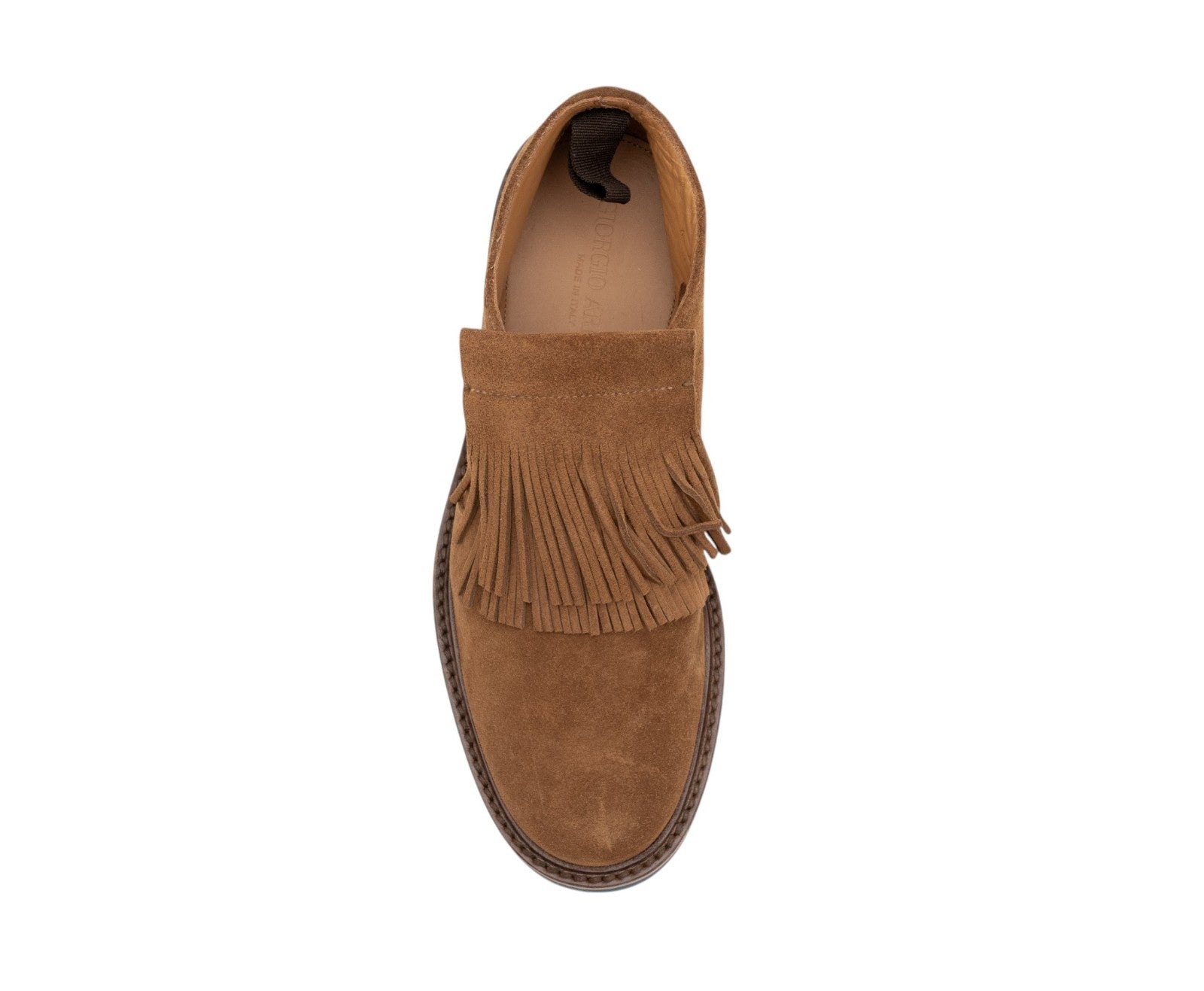 1400$ GIORGIO ARMANI Loafers Shoes Fringe Kiltie Brown Suede 6 UK  7 US  40 IT