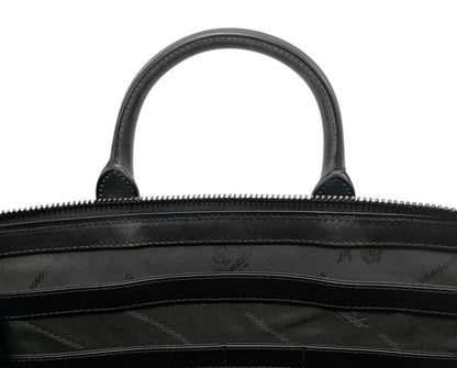 1480$ PINEIDER FIRENZE 1774 Black Nylon & Calf Slim Briefcase Bag Document Case