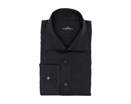 690$ LUXURY GERLIN Shirt Black ALUMO Cotton 15.75 - 40  1I ZILLI