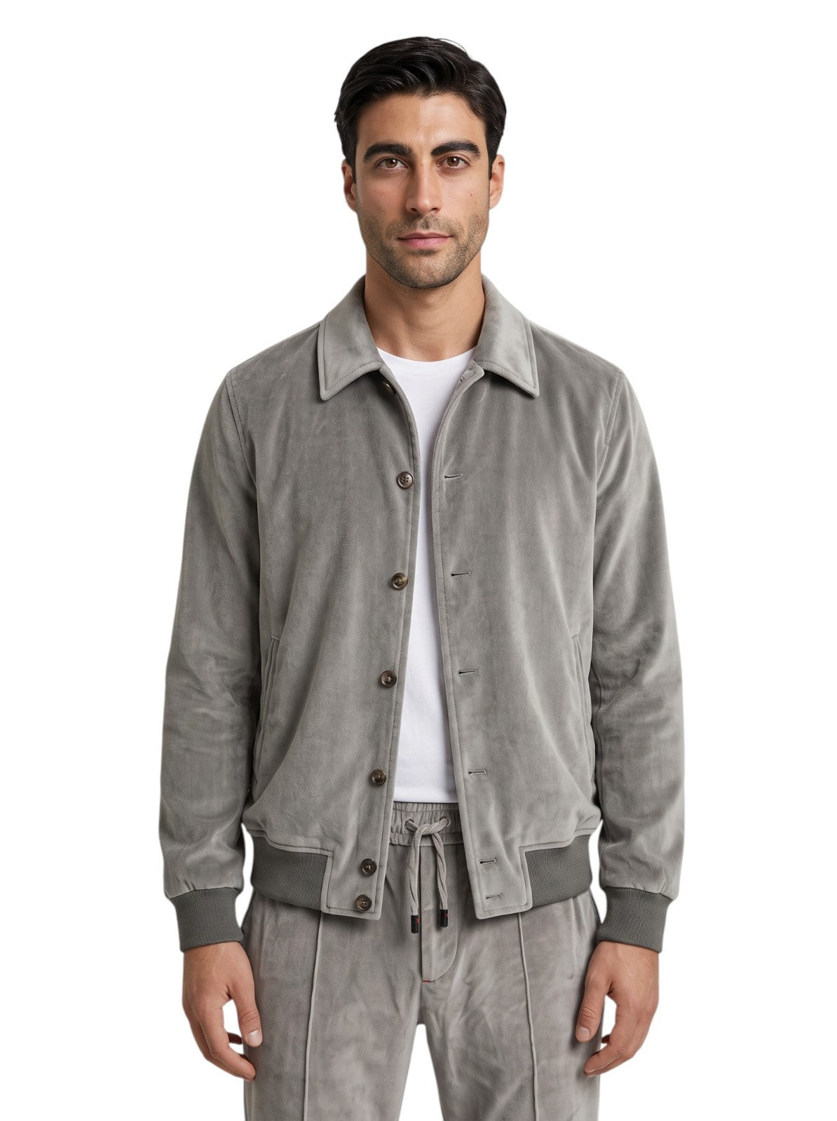 $6500 ISAIA NAPOLI "Amalfi" Gray College Tracksuit Velvet Cotton 42 US / 52 IT