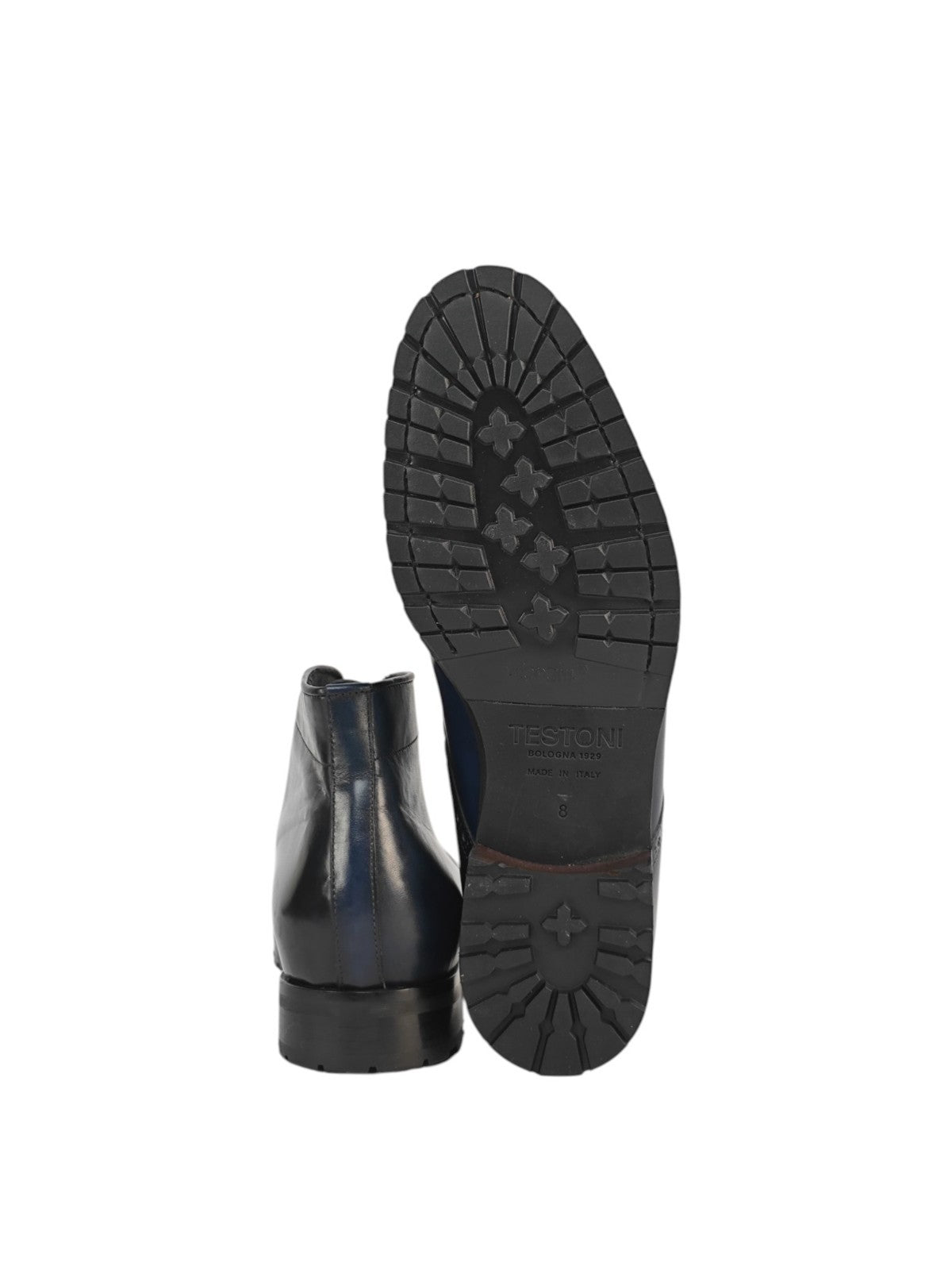 1450$ TESTONI Blue Shaded Desert Boot Shoes Calf Wool Lining 8 UK / 9 US / 42 IT