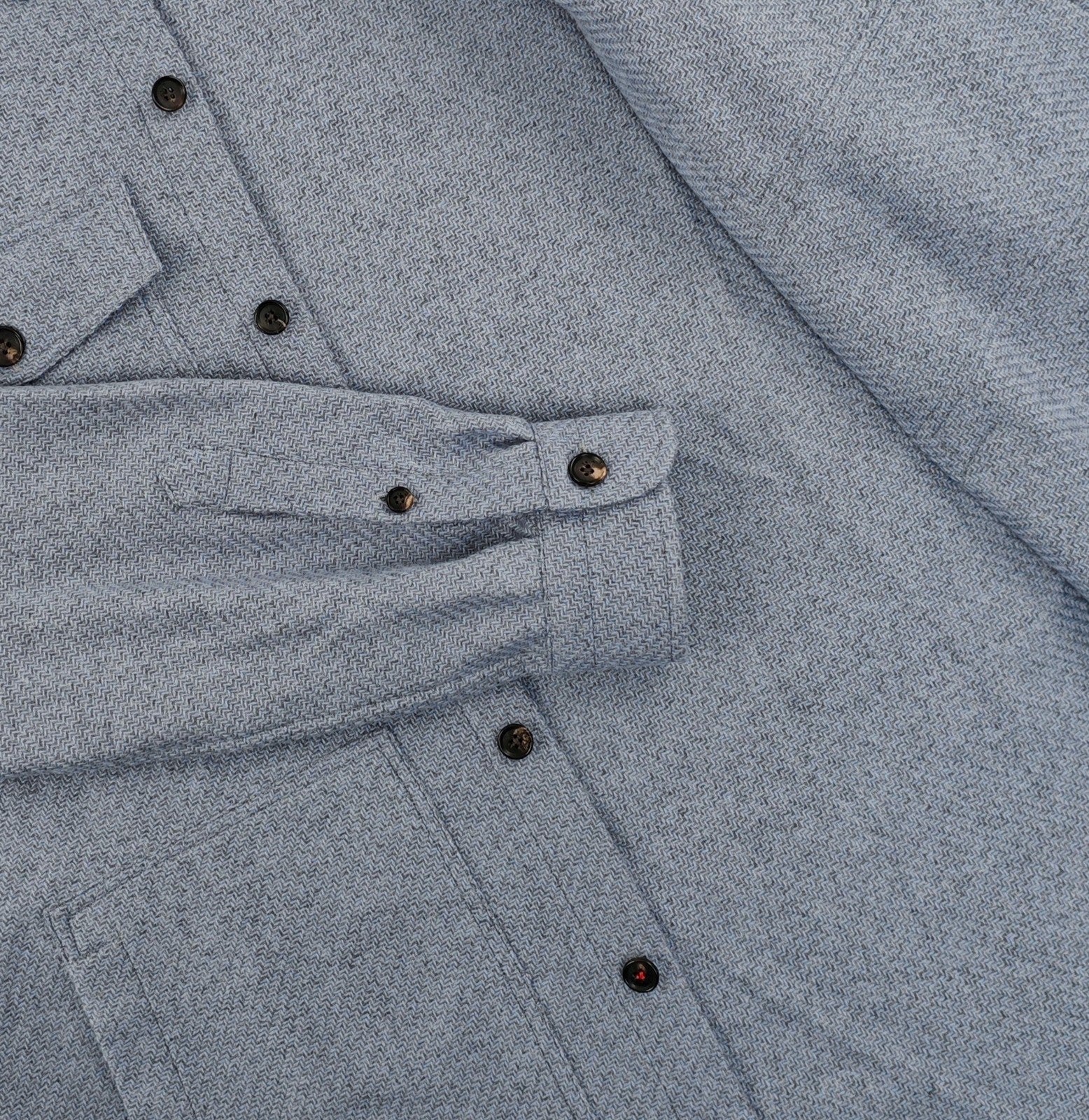 $3400 ISAIA NAPOLI Blue Hand-Sewn Knit Overshirt Jacket 100% Cashmere Size L