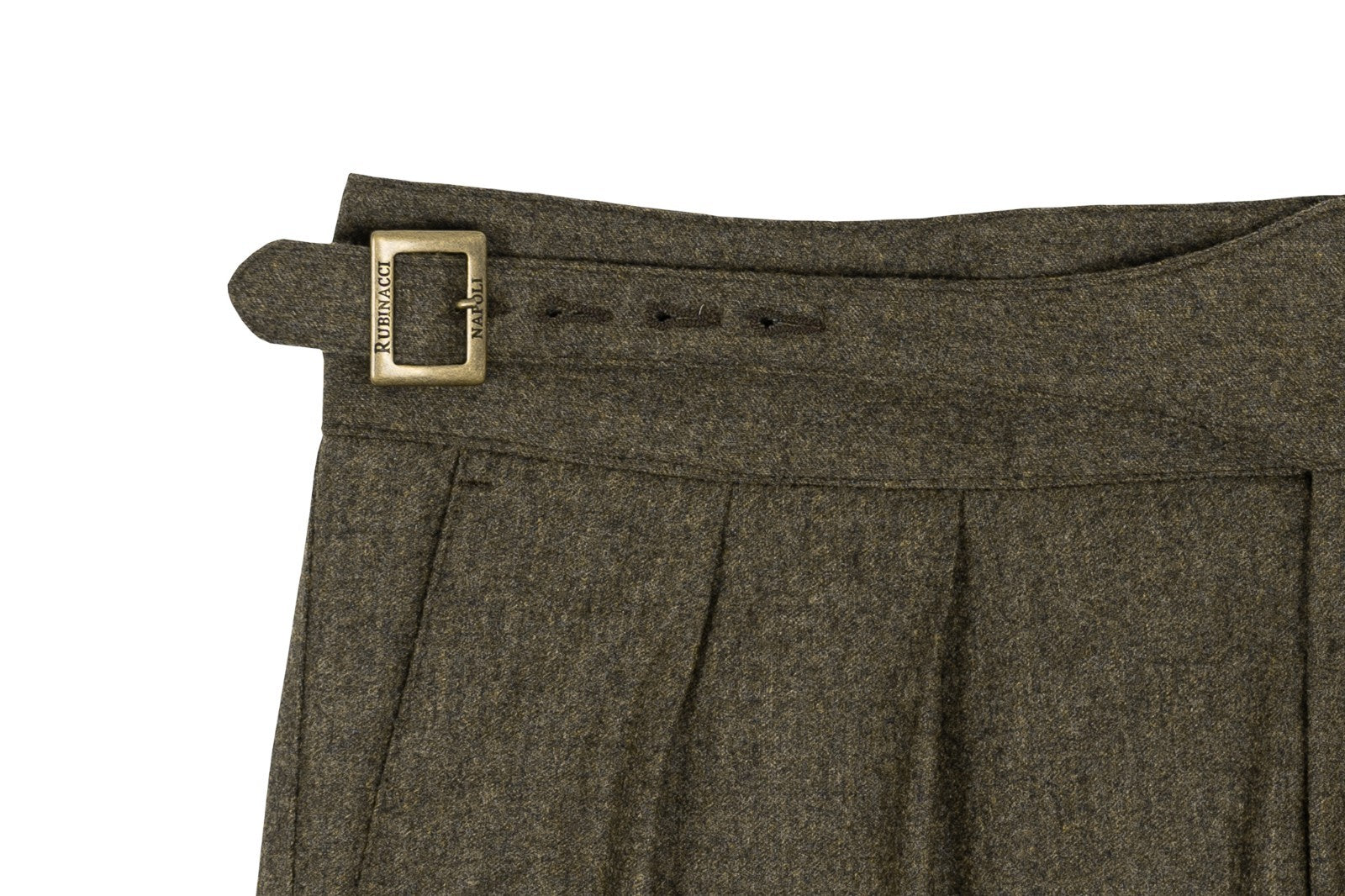 720$ RUBINACCI NAPOLI "Manny" Green High Rise Pant Gurkha Wool / Cashmere