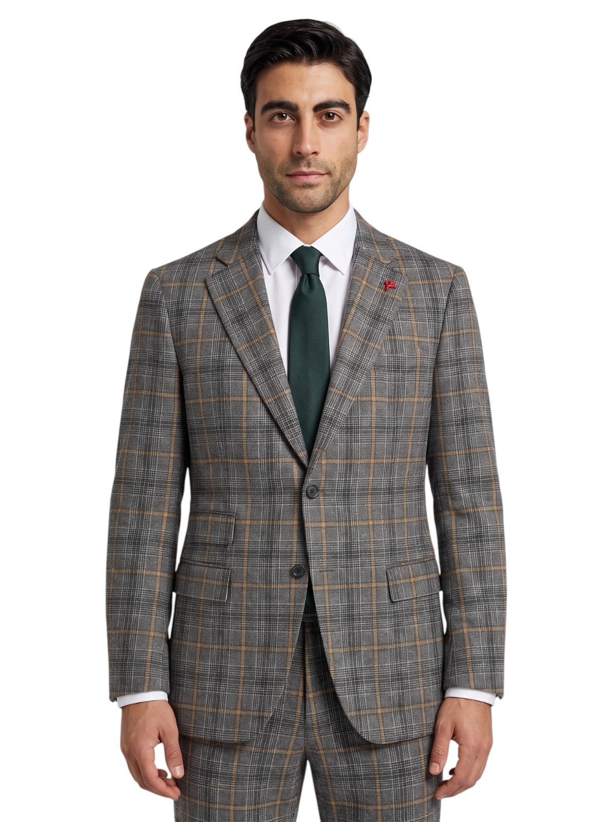 $6600 ISAIA "Gregorio" Gray Hand-Sewn Suit Flannel Wool Plaids 40 US / 50 EU 7R
