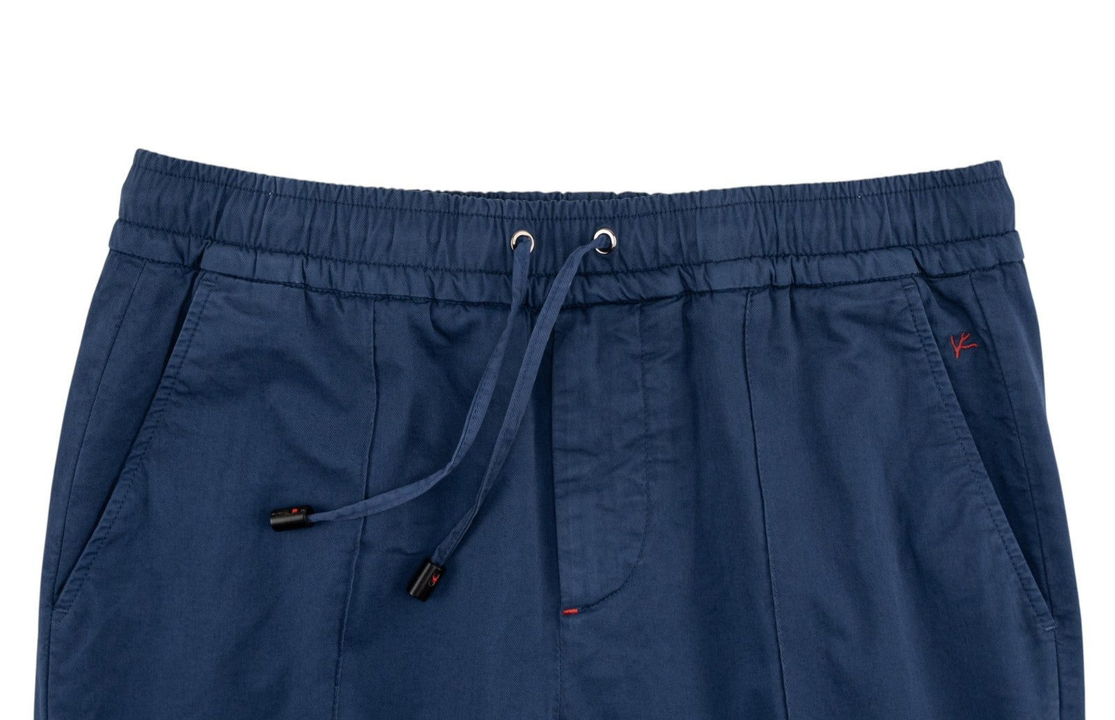 1150$ ISAIA NAPOLI Blue Drawstring Pant Slim Tapered Fit Cotton 32 US / 48 EU