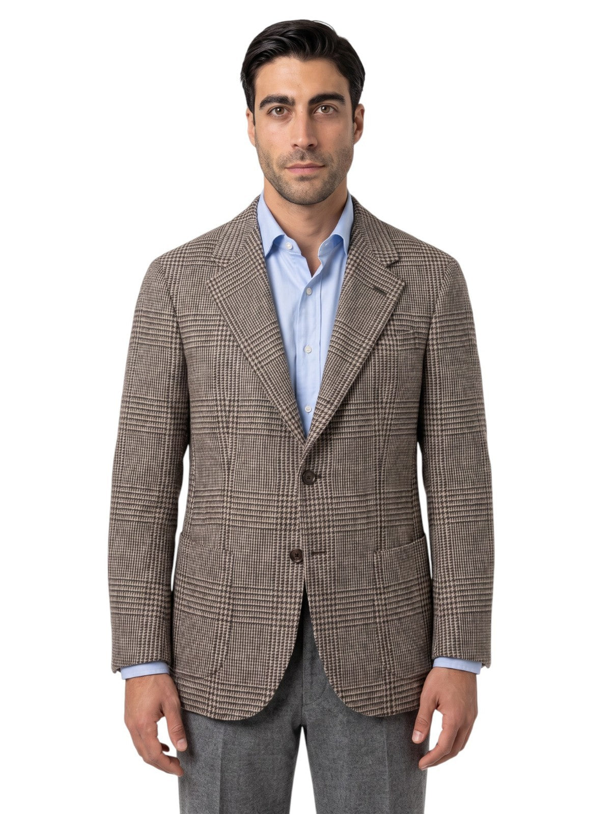 Sartoria DALCUORE NAPOLI Total Hand-Sewn Jacket Sport Coat Flannel Wool Brown