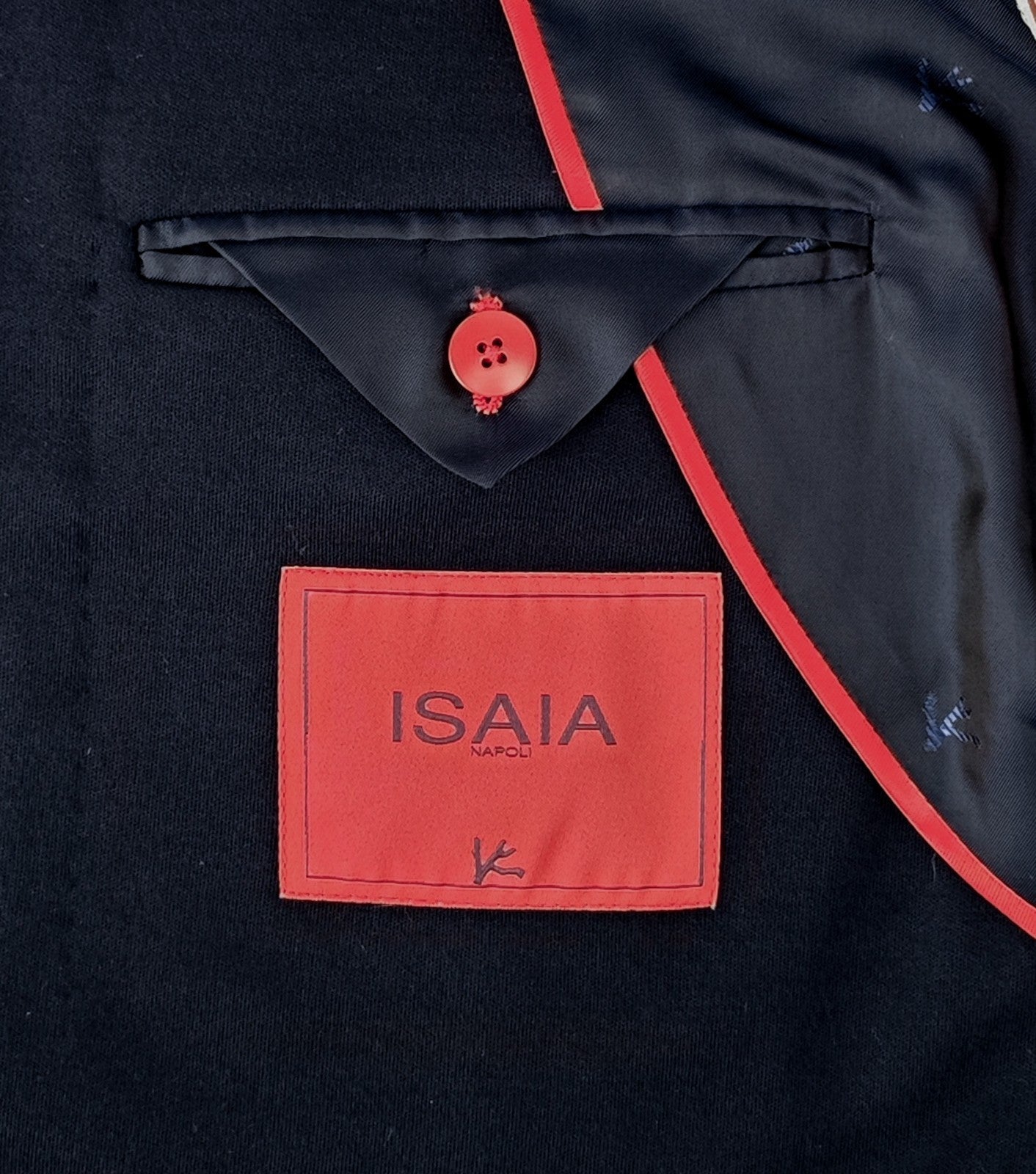 $6190 ISAIA "Capri" Blue Navy Jacket Sport Coat Wool Super 200's  44 US 54 EU 8R
