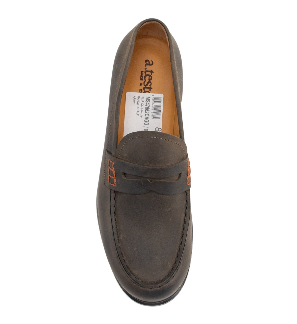 1250$ TESTONI Penny Loafer Shoes Ranger Calf Army 8 UK / 9 US / 42 IT