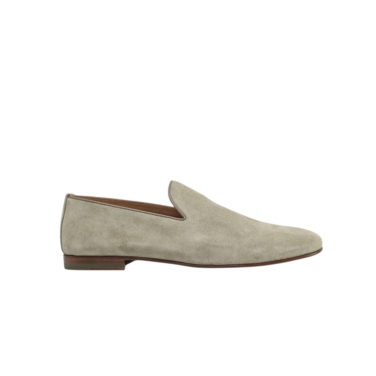 1200$ TESTONI "Carloforte" Unlined  Loafer Shoes Suede Gray 8 UK / 9 US / 42 IT