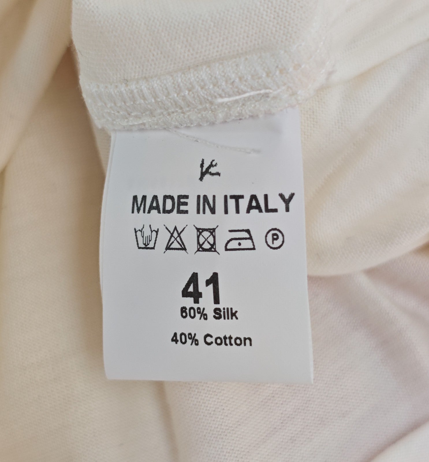 875$ ISAIA "Mix" Dress Shirt Ivory Fine Cotton - Silk Stretch  16 - 41  6P