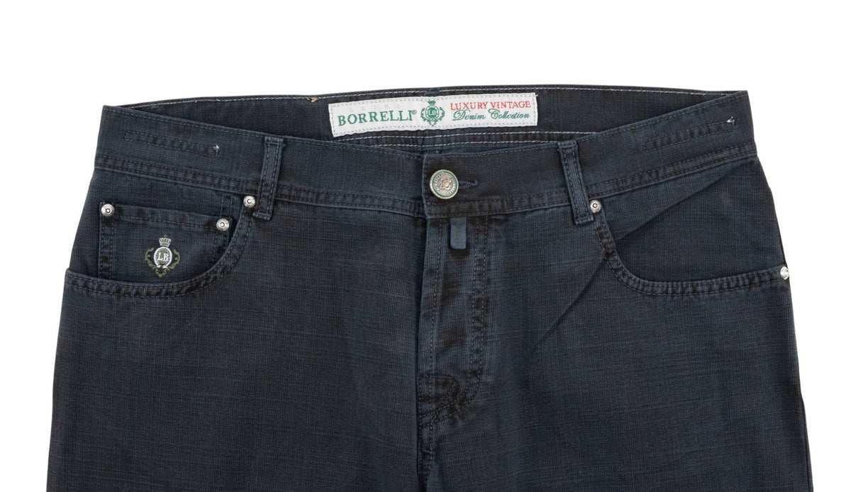 415$ LUIGI BORRELLI NAPOLI Dark Blue Denim 5 Pockets Jeans  36 US / 50 EU