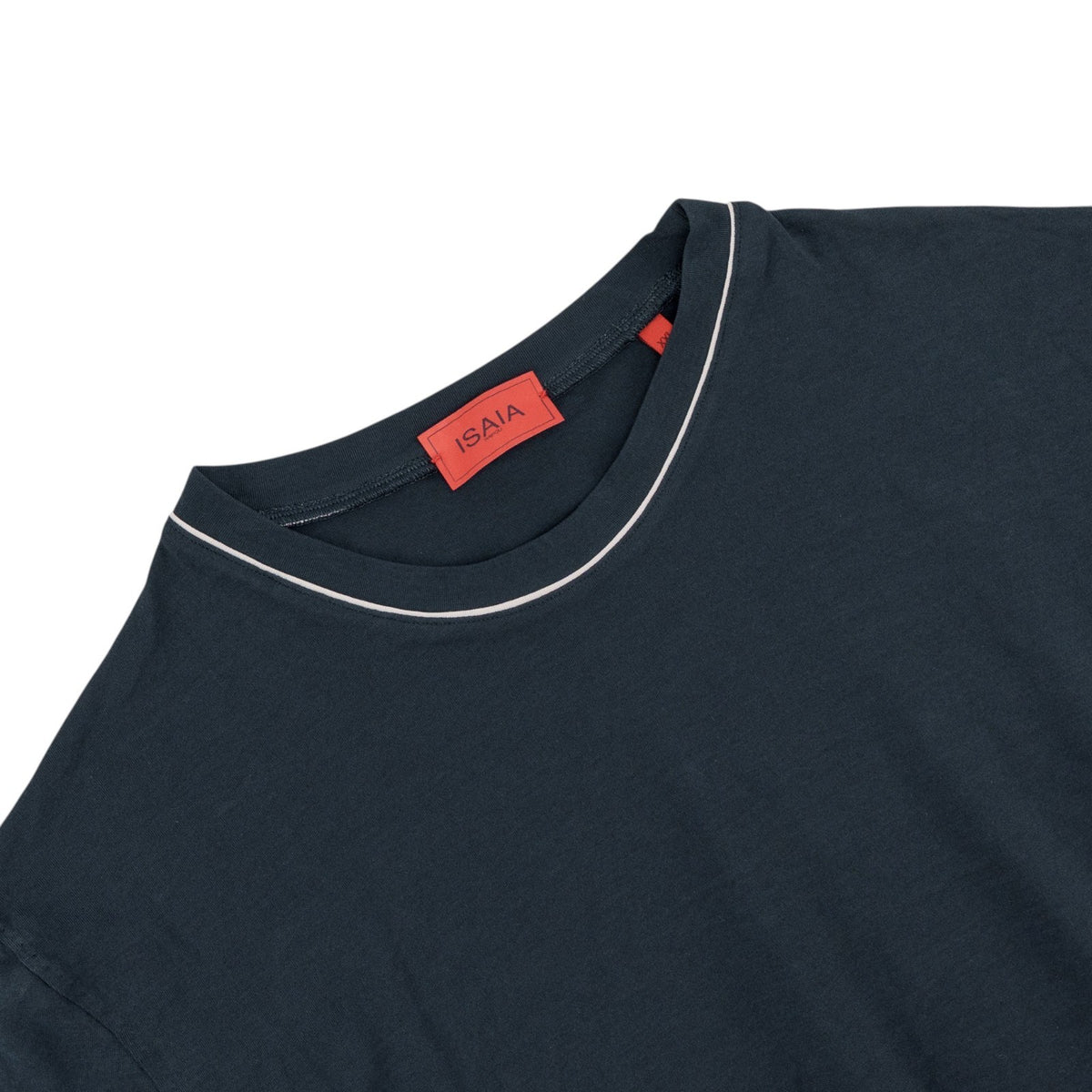 625$ ISAIA NAPOLI Blue Navy T-Shirt Short Sleeve Fine Cotton Size XXL