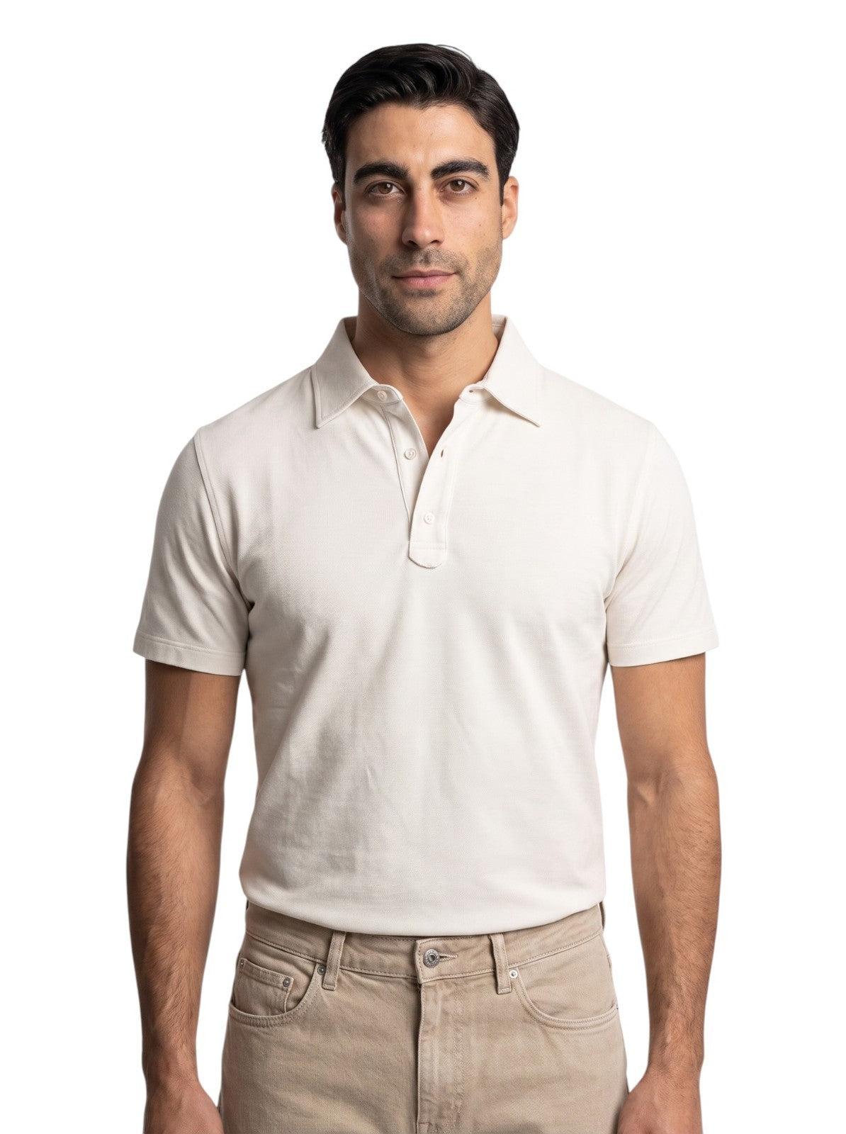 575$ ISAIA NAPOL Cotton Piquet Short Sleeve Polo White Size XL