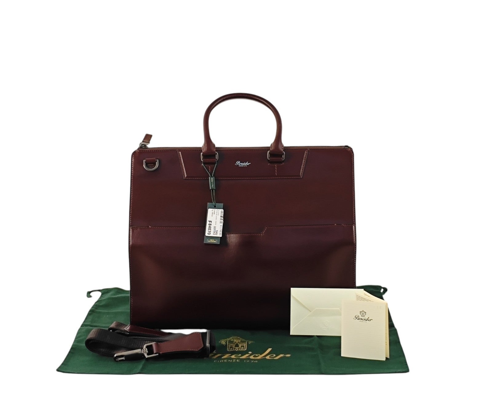 2050$ PINEIDER FIRENZE 1774 "Metro Smooth" Travel Weekend Medium Duffle Bag Rum