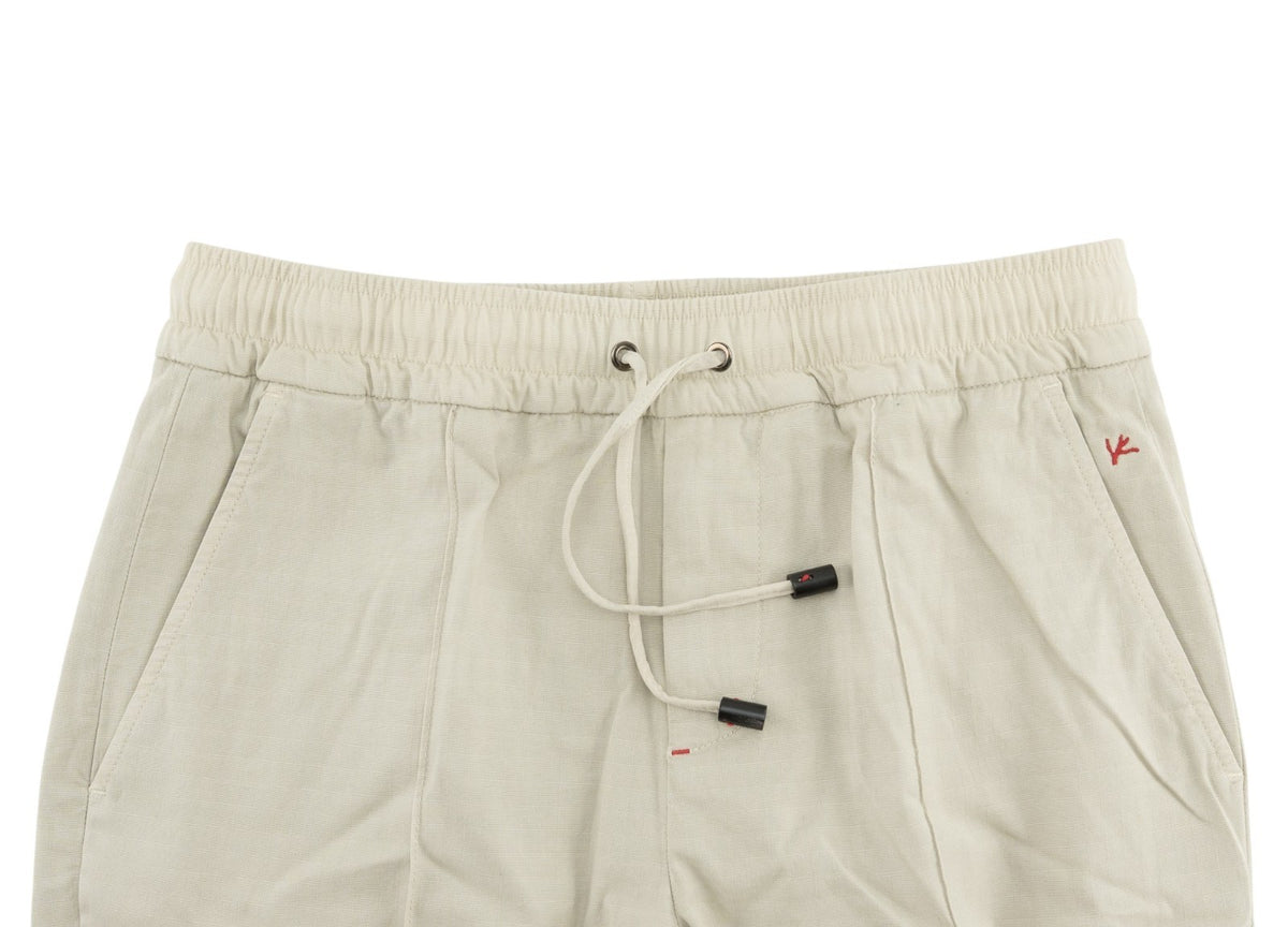 1050$ ISAIA Light Beige Drawstring Pant Cotton Regular Tapered Fit 32 US / 48 IT