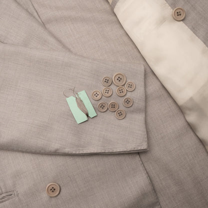 $3200 LUIGI BORRELLI Royal Collection Sand DB Jacket Sport Coat Cashmere / Silk