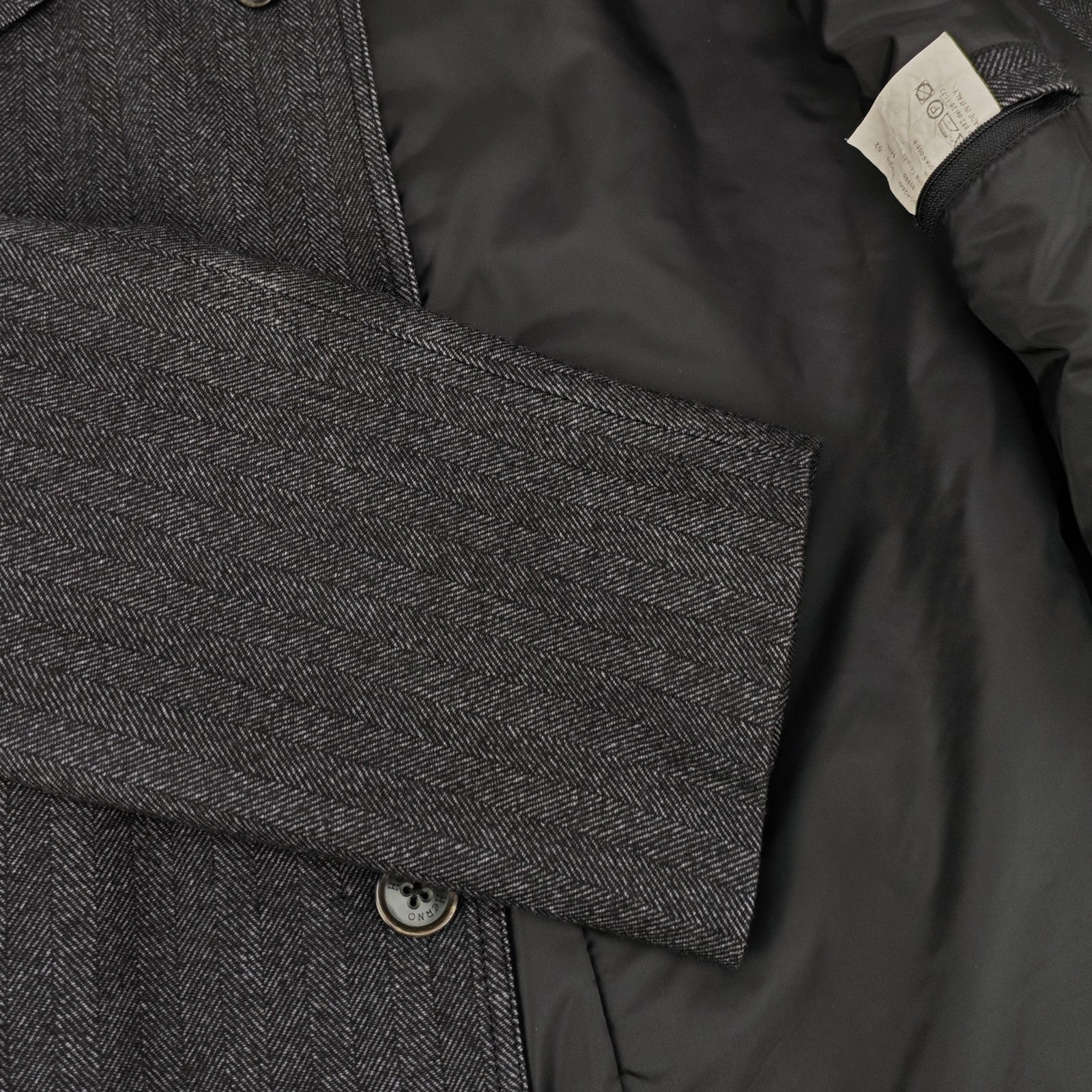 2200$ HERNO Gray Belted Trench Coat Herringbone Wool Cotton  42 US / 52 IT