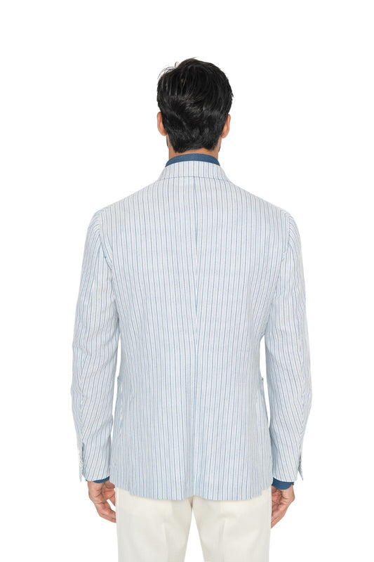 LIMITED EDITION!! ISAIA Blue Double Breasted Sport Coat Cotton 40 US / 50 EU 8R