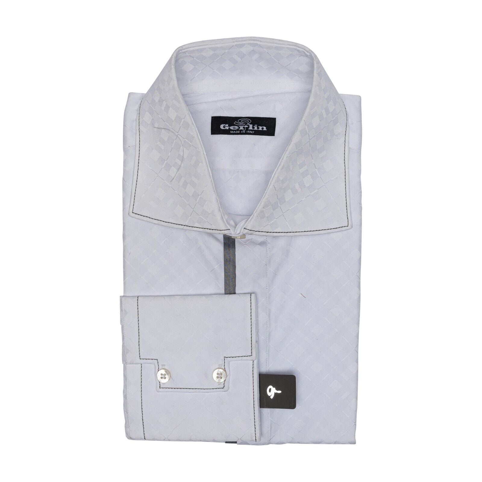 690$ LUXURY GERLIN Shirt White ALUMO Jacquard Cotton 16 - 41  4AI BIJAN