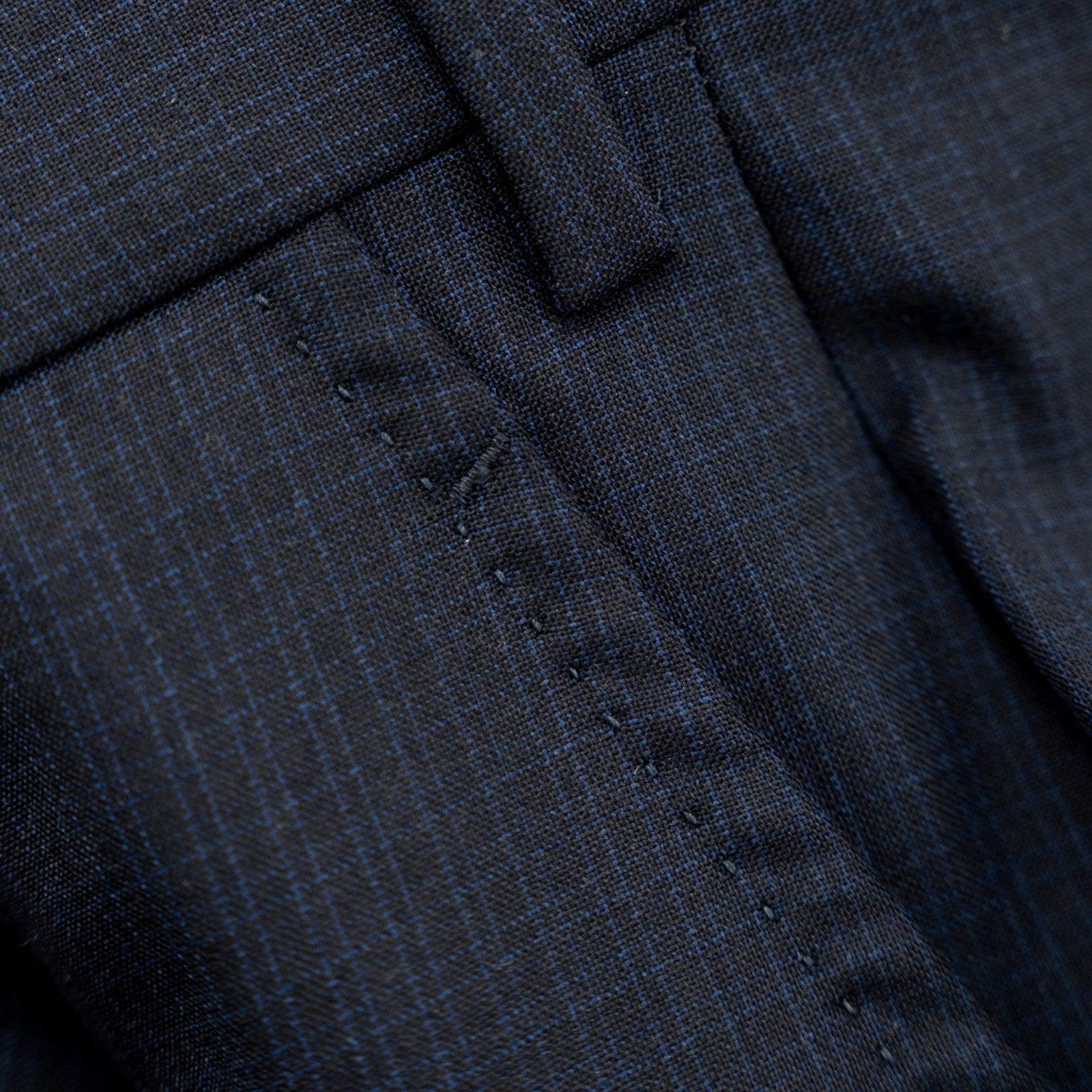 1750$ ISAIA Hand-Sewn Tapered Dress Pant Wool Blue Micro Checks 34 US / 50 EU 8R