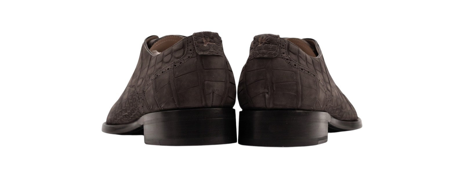 ISAIA NAPOLI Exclusive Alligator Nabuk Brown Oxford Shoes 9 UK / 10 US / 43 IT
