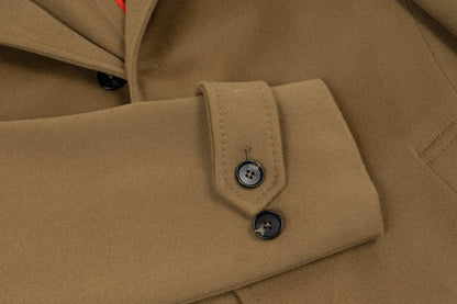 5900$ ISAIA NAPOLI Camel Single Breasted Overcoat Coat Wool 38 US / 48 EU