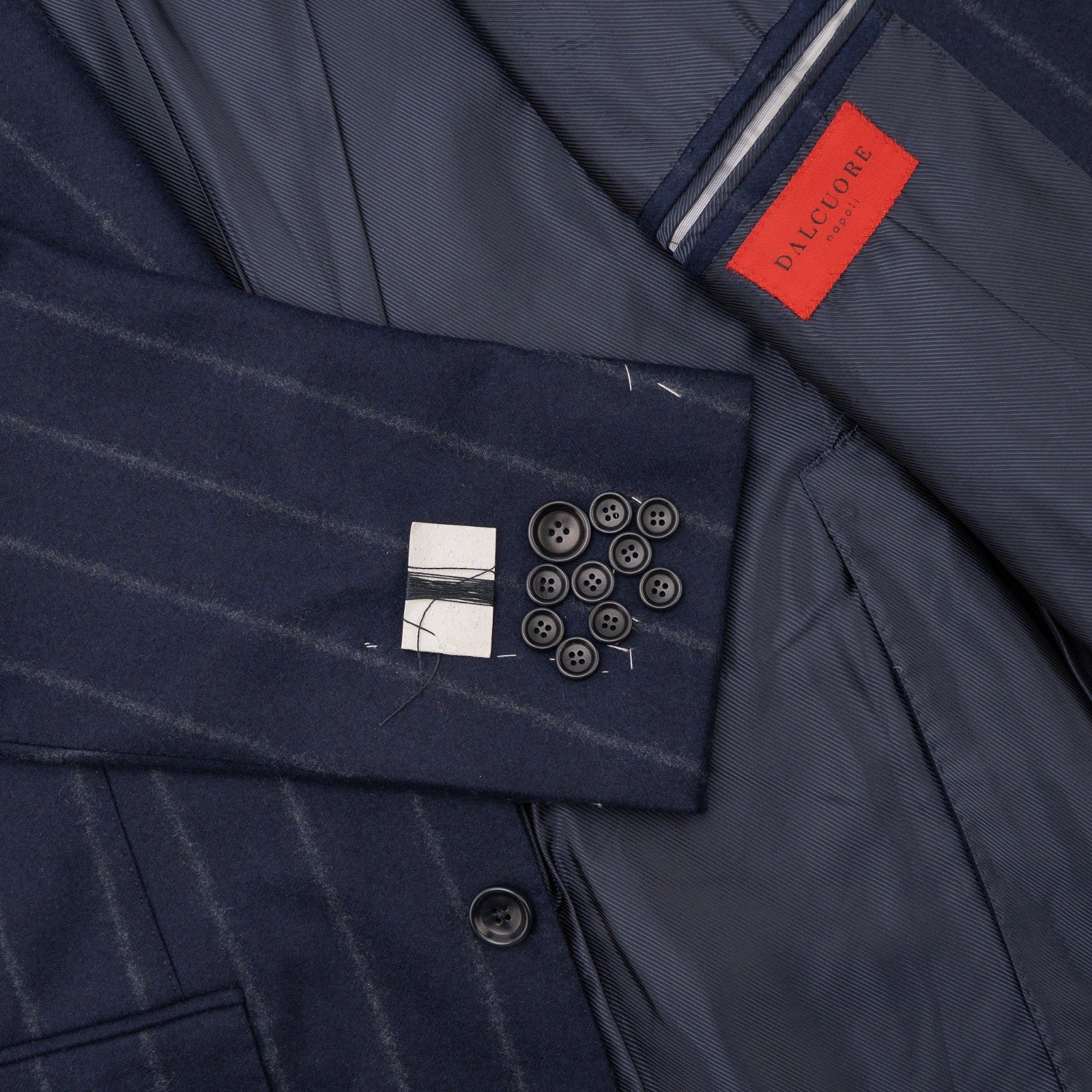 Sartoria DALCUORE NAPOLI Total Hand-Sewn Suit Flannel Wool Blue 40 US / 50 EU