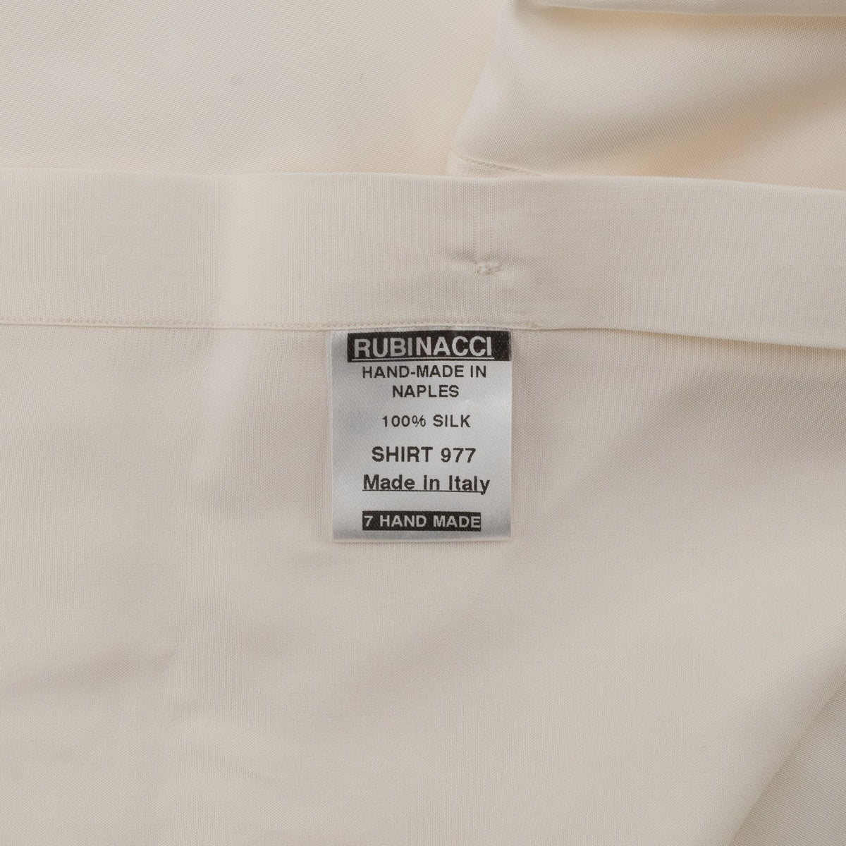 950$ RUBINACCI NAPOLI Ivory 7 Hand Made Steps Shirt 100% Silk 16 - 41
