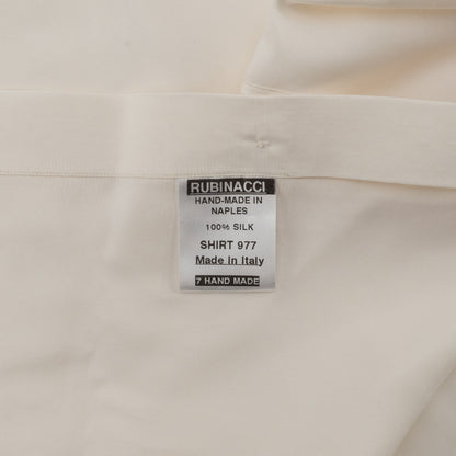 950$ RUBINACCI NAPOLI Ivory 7 Hand Made Steps Shirt 100% Silk 16 - 41