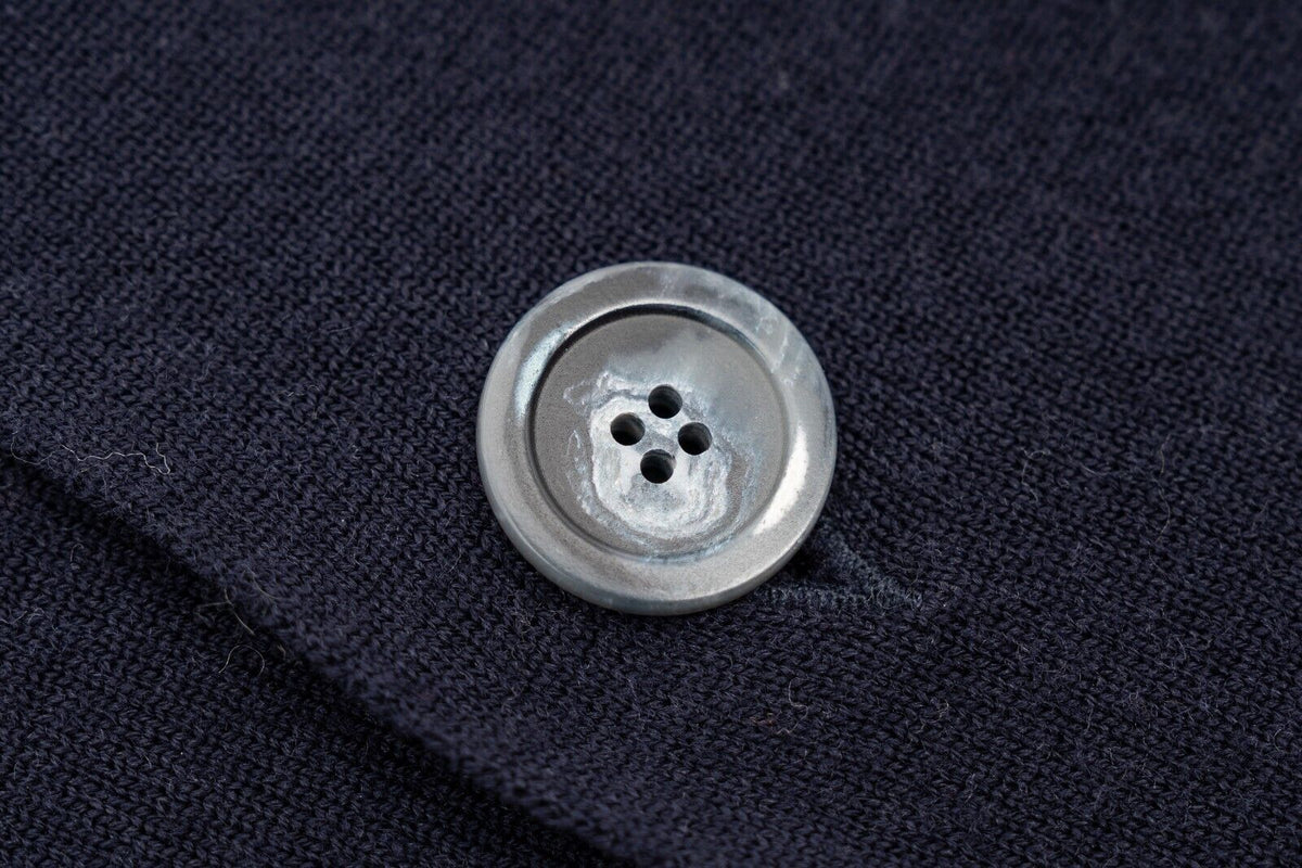 $1650 FEDELI CASHMERE Blue Navy Cardigan Jacket Superfine Wool 140's